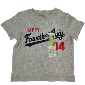 Carter's Tee 4th of July Graphic T-Shirt Holiday Patriotic Gray Size 0-3mo NEW